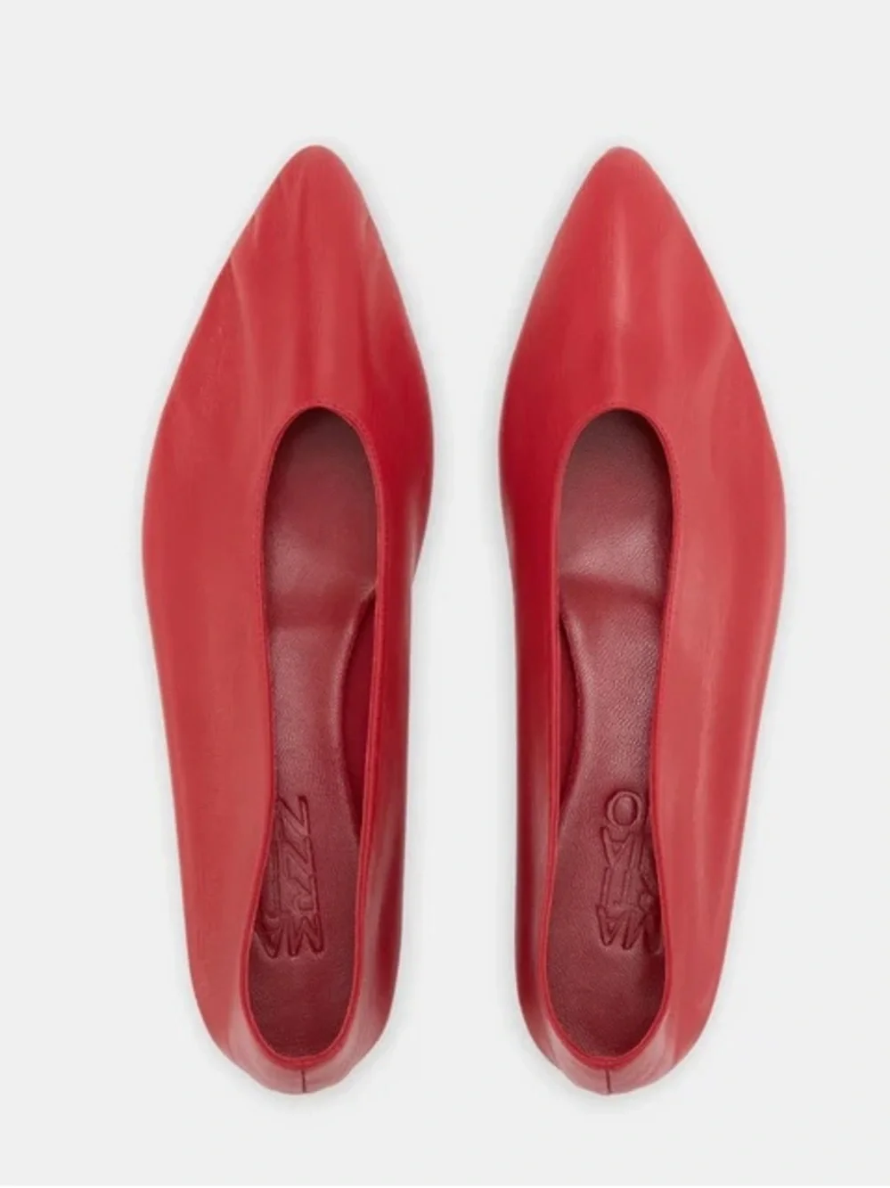 NWT Martiniano Red Leather Party Pointed Toe Flats Sz. 10
